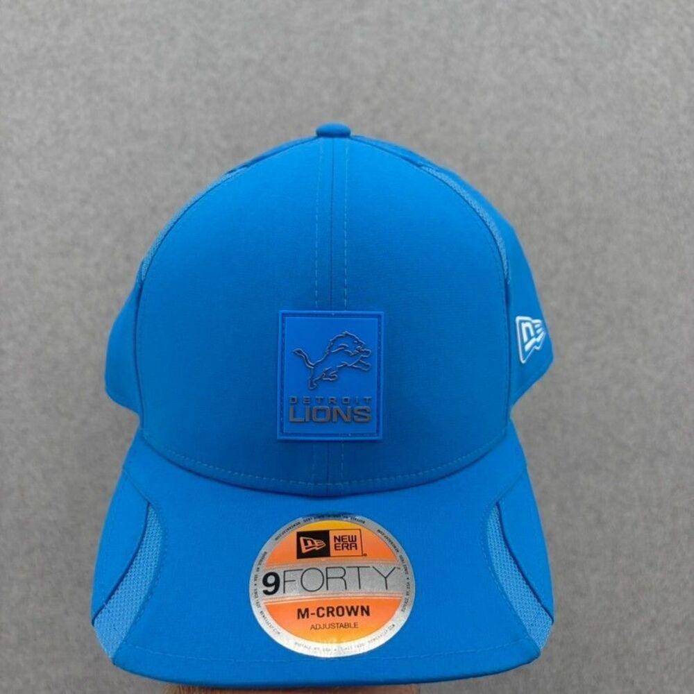 New Era Detroit Lions 2025 Sideline 9FORTY M-Crown Blue NFL Snapback Hat NWT
